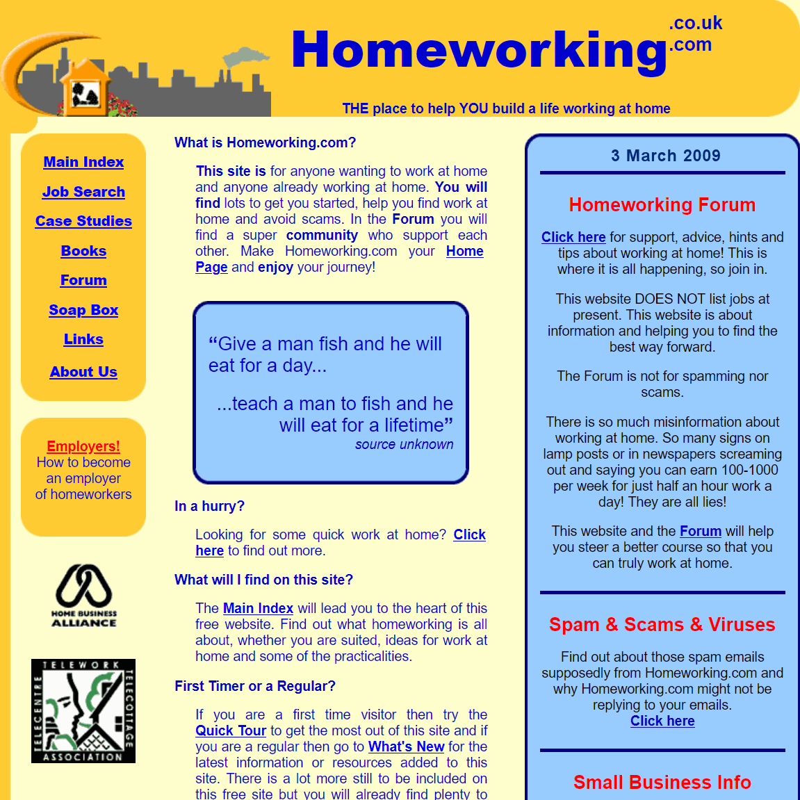 homeworking website 2009