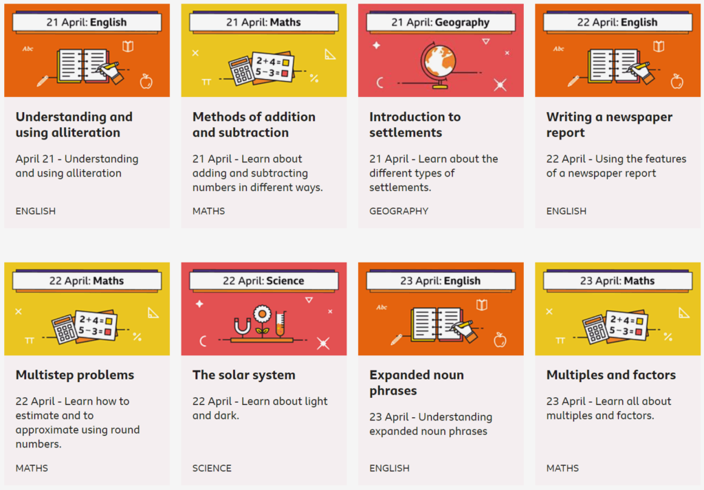 BBC Bitesize Daily Lessons